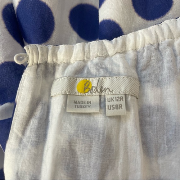 Boden White and Blue Halter Top Tiered Polka Dotted Cottagecore Mini Dress Sz 8 - Picture 10 of 15